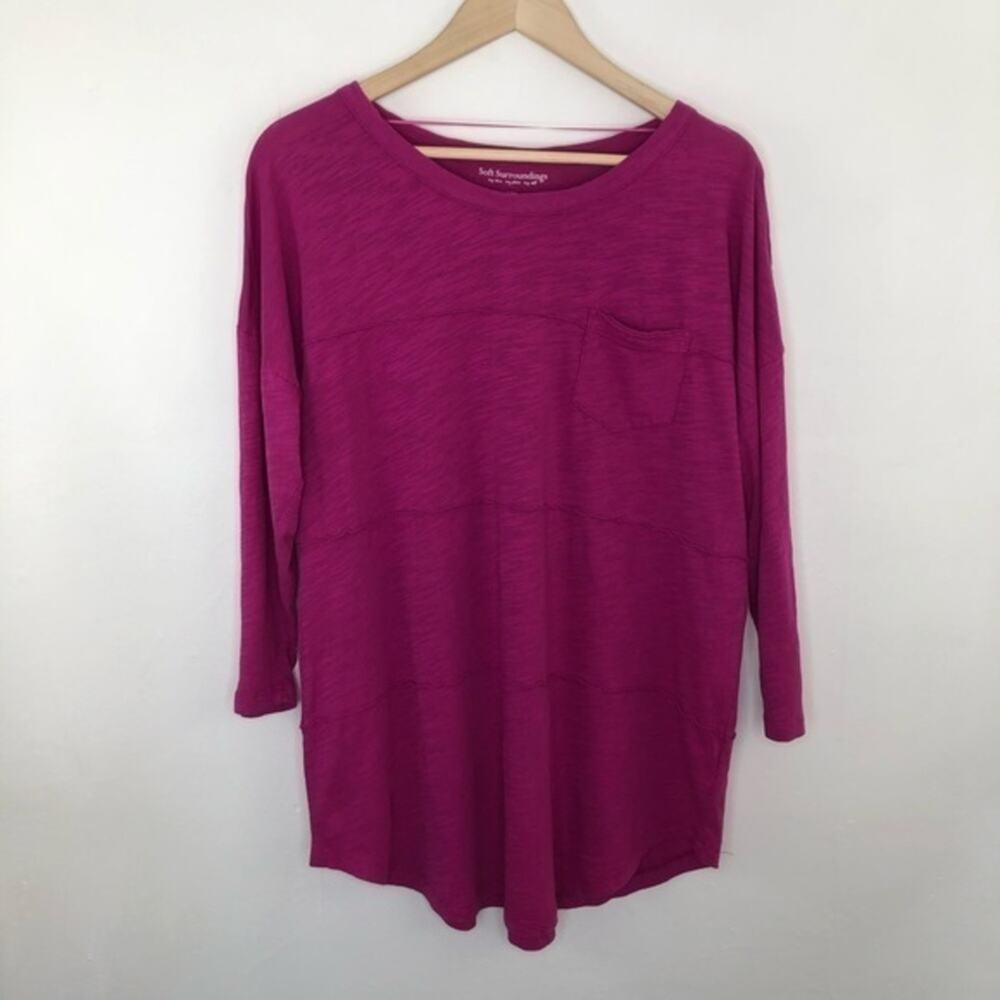 Soft Surroundings Pink Tatum Tiered Top Size Large
